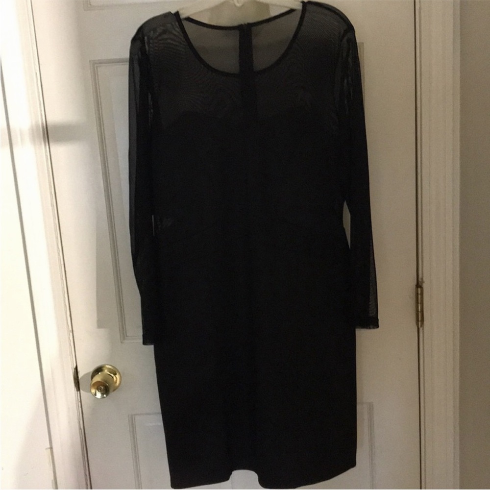 Zenobia size XL black long sheer sleeved Bodycon dress
